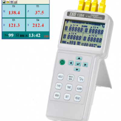 泰仕TES-1384四通道溫度計+記錄器TE